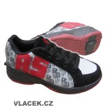 Boty s kole�kem na pat� RS 02 �erno/�edo/�erven�