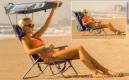 Beach canopy chair blue